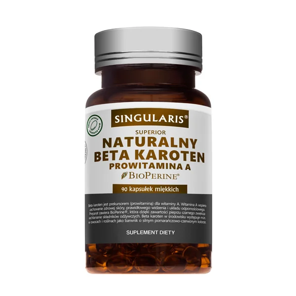SINGULARIS Beta-Carotin Kapseln – natürliche Provitamin A Quelle mit BioPerine® zur Unterstützung der Hautgesundheit und des Sehvermögens