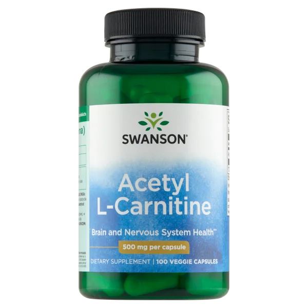 Swanson ALC 500 mg Kapseln in einer Packung, Nahrungsergänzung zur Unterstützung des Fettstoffwechsels und der Energieproduktion bei Erwachsenen