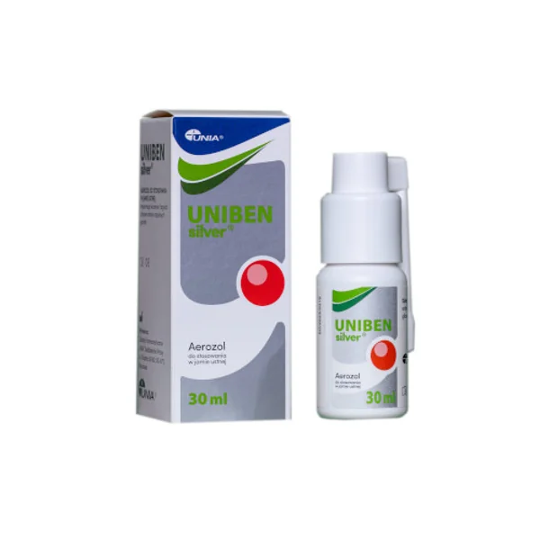Uniben Silver Mundspray, 30 ml, zur Linderung von Entzündungen im Mund- und Rachenraum mit kolloidalem Silber und isländischem Moos
