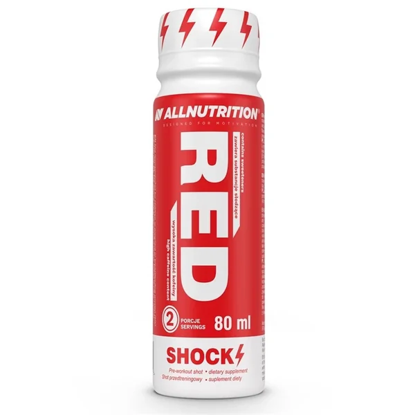 ALLNUTRITION Red Shock 80 ml – Energydrink mit 200 mg Koffein, ideal für intensives Training und körperliche Aktivität