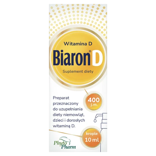 Biaron D 400 I.E. Tropfen für Vitamin D, unterstützt das Immunsystem und die Gesundheit von Zähnen und Knochen – Nahrungsergänzungsmittel, 10 ml