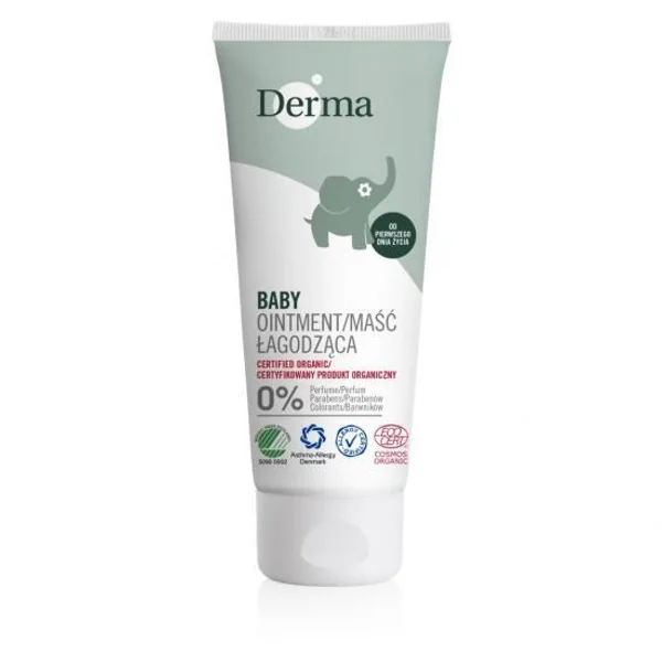 Derma Eco Baby beruhigende Salbe für Babys, schützt und pflegt empfindliche Haut im Windelbereich, mit natürlichen Inhaltsstoffen, vegan und hypoallergen
