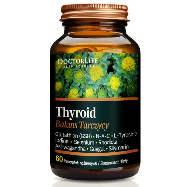 Doctor Life Thyroid Balance - Nahrungsergänzung für gesunde Schilddrüse mit natürlichen Inhaltsstoffen, Glutathion, Selen, Ashwagandha und Jod