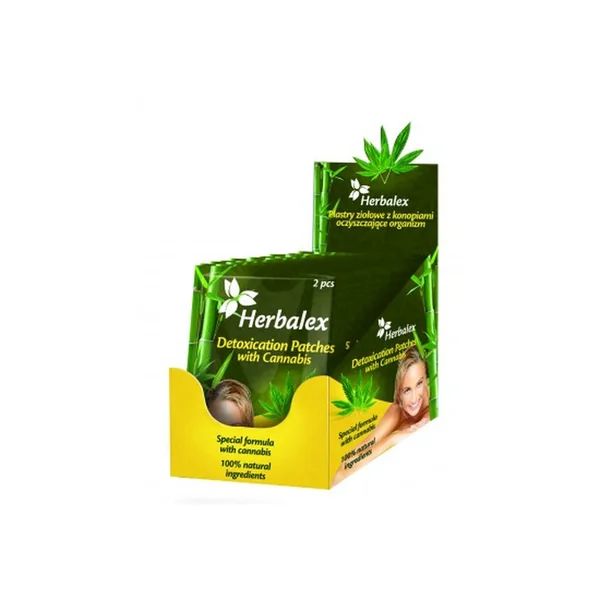 Herbalex Reinigungspflaster mit Hanf auf den Füßen zur natürlichen Entgiftung und Förderung des Wohlbefindens durch Toxinentfernung während der Nacht