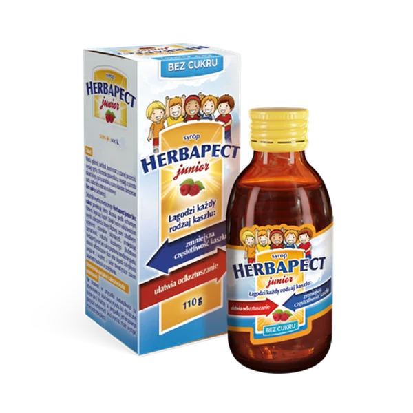 Herbapect Junior zuckerfreier Husten-Sirup, 110 g, zur Linderung von Husten und Förderung der Schleimlösung bei Kindern