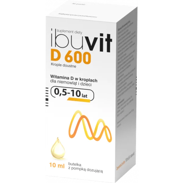 Ibuvit D 600 Tropfen für Kinder und Säuglinge, Nahrungsergänzung mit Vitamin D zur Unterstützung der Knochen- und Immungesundheit