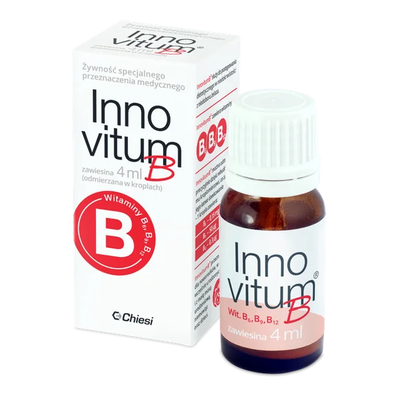 Innovitum B Tropfen für Neugeborene und Säuglinge zur Unterstützung der Blutbildung mit Vitamin B6, B9 und B12, ideal bei Vitaminmangel