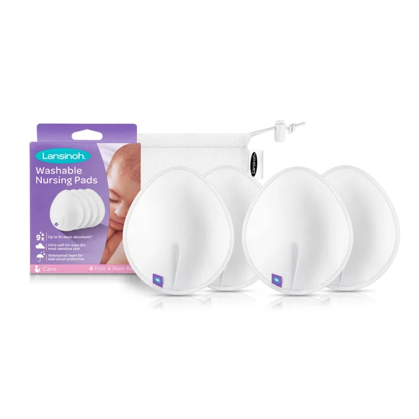 Lansinoh wiederverwendbare Stilleinlagen – 4 Stück, saugfähige Einlagen für stillende Mütter