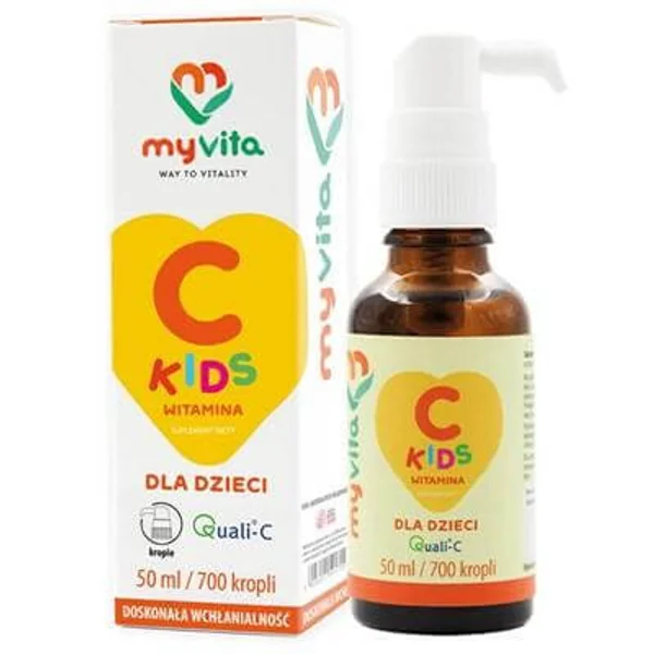 MyVita Vitamin C Tropfen für Kinder, fördert das Immunsystem und steigert die Eisenaufnahme. Ab 1 Jahr, in praktischen Tropfenform.