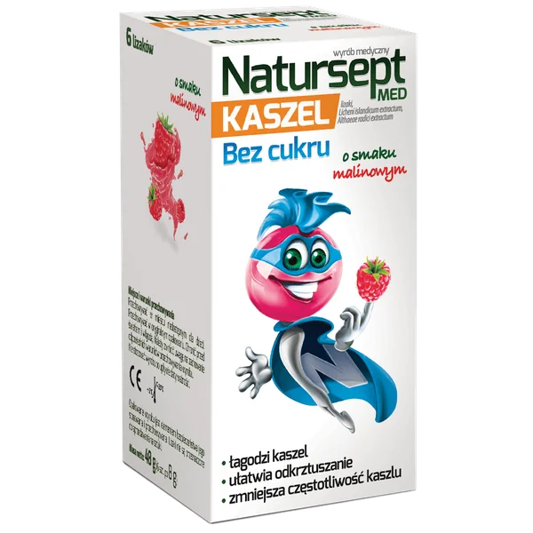Natursept MED Husten Lutschtabletten zuckerfrei in Originalverpackung, ideal zur Linderung von Husten bei Kindern