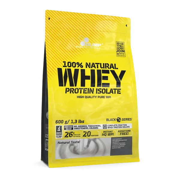 OLIMP 100% Natural Whey Protein Isolate Pulver, 600 g, für schnellen Muskelaufbau, hochwertiges Whey Isolat, ideal für Sportler und Fitnessenthusiasten