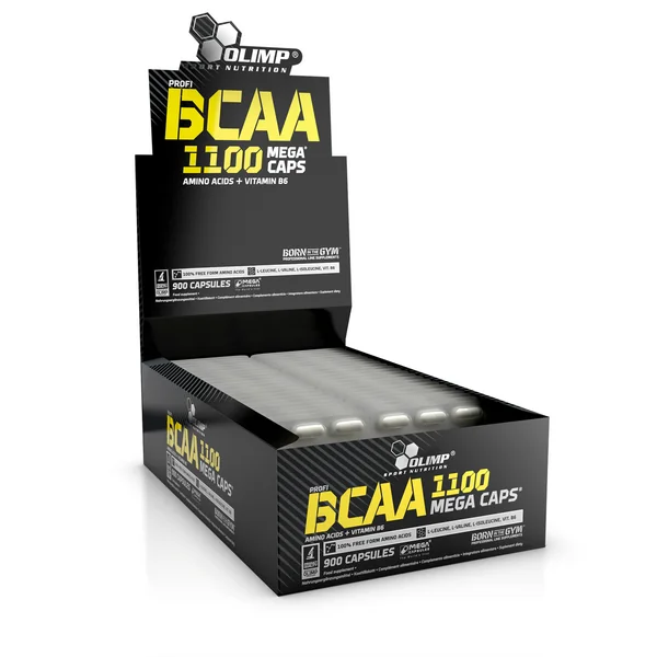 Olimp BCAA Mega Caps Kapseln, hochwertiges Nahrungsergänzungsmittel für Muskelaufbau und Regeneration mit Vitamin B6 und verzweigtkettigen Aminosäuren