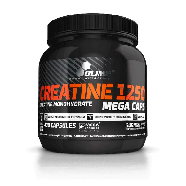 Olimp Creatine Mega Caps 1250 Kapseln, Nahrungsergänzung mit mikronisiertem Kreatinmonohydrat, ideal zur Steigerung der körperlichen Leistung und Ausdauer
