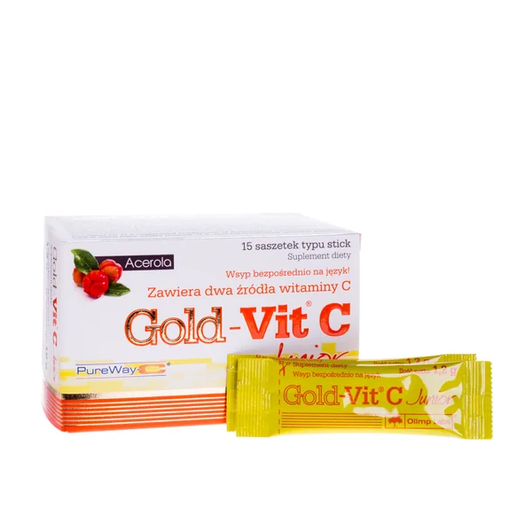 Olimp Gold-Vit C Junior, Vitamin C Pulver für Kinder mit Acerola und PureWay-C® in praktischen Beuteln. Unterstützt das Immunsystem und sorgt für Vitalität
