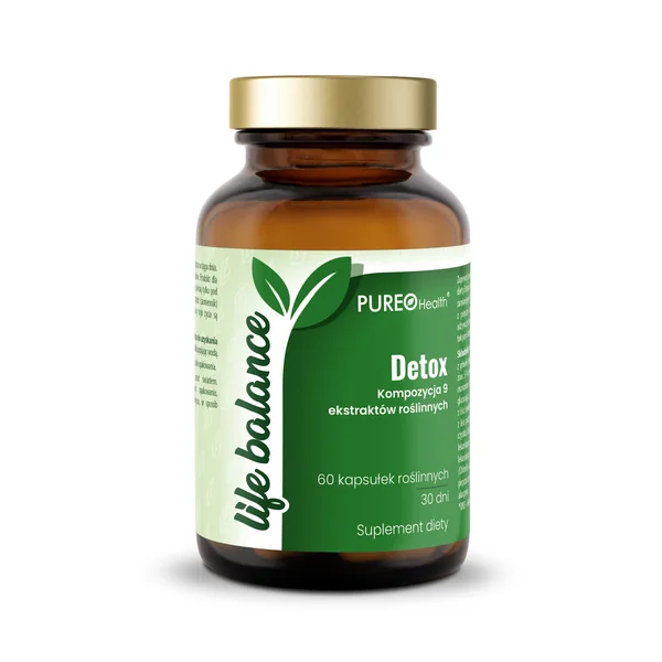 Pureo Health® Life Balance Detox Kapseln, natürliche Entgiftung mit 9 Pflanzenextrakten für eine gesunde Körperreinigung