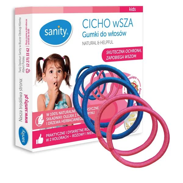 Haargummis von Sanity CICHO wSZA, die effektiven Schutz vor Kopfläusen bieten, für Kinder ab 3 Jahren