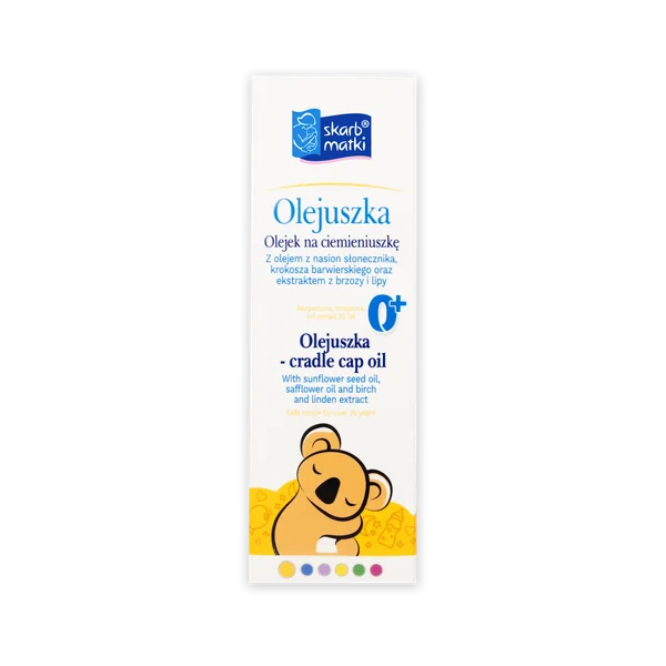 Flasche mit Anti-Milchschorf-Öl zur Behandlung von Milchschorf bei Neugeborenen, pflegt und beruhigt die empfindliche Kopfhaut von Babys