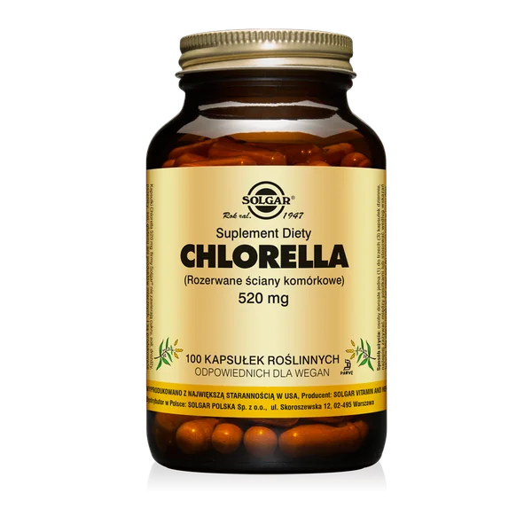 Solgar Chlorella Kapseln – Nahrungsergänzungsmittel mit grünem Algenpulver zur Unterstützung des Immunsystems und für eine antioxidative Wirkung