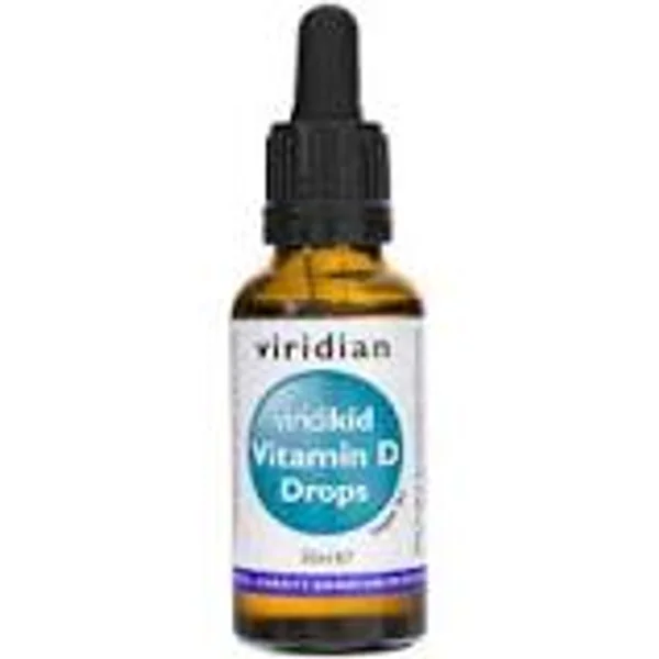 Viridikid Vitamin D Tropfen für Kinder in einer 30 ml Flasche. Mit Vitashine Vitamin D aus Flechten für gesunde Knochen. Einfach zu dosieren
