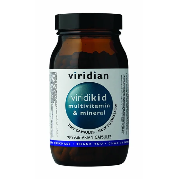 Viridian Viridikid Multivitamine für Kinder, vegane Kapseln ohne Zucker, mit wichtigen Vitaminen und Mineralien für die gesunde Entwicklung