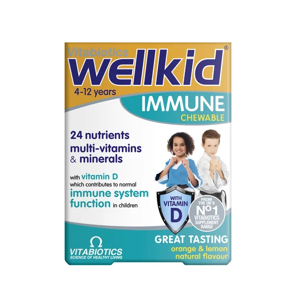 Wellkid Immune 30 Kautabletten für Kinder – Vitaminpräparat zur Unterstützung des Immunsystems und gesunden Wachstums von Kindern