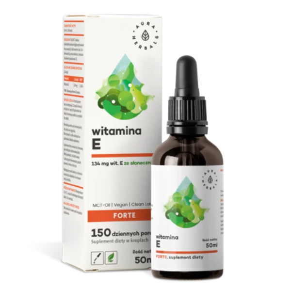 Aura Herbals Vitamin E Forte in Tropfenform – Höhere Konzentration von natürlichem Vitamin E, unterstützt durch MCT-Öl für bessere Aufnahme