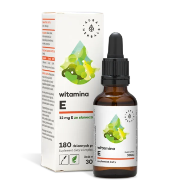 Aura Herbals Vitamin E Tropfen – Natürliche Vitamin E Quelle aus Sonnenblumen in veganer Form, unterstützt antioxidativen Schutz und Zellgesundheit