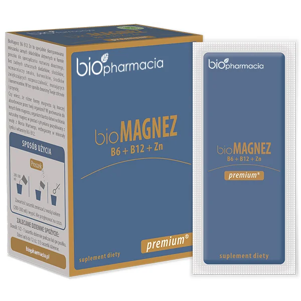 BioMagnez B6 + B12 + Zn in Pulverform, unterstützt Muskelarbeit und Reduktion von Müdigkeit, enthält Magnesium, Zink und Vitamine