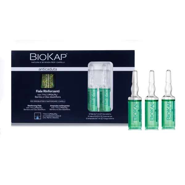 Biokap Anticaduta Haarwuchsbehandlung in Ampullen für gesunde Haare und gegen Haarausfall