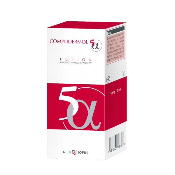 Complidermol 5 Alfa Lotion gegen Haarausfall, stimuliert Haarwuchs und reguliert Talgproduktion, ideal für empfindliche Kopfhaut