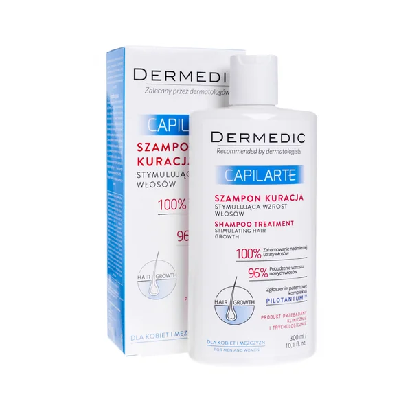 Dermedic Capilarte Shampoo zur Förderung des Haarwachstums in einer 300ml Flasche, ideal zur Bekämpfung von Haarausfall