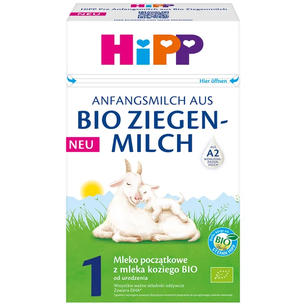 HiPP 1 Bio Ziegenmilch Anfangsnahrung ab Geburt – Babymilch mit DHA und Bio-Zertifikat, 400 g