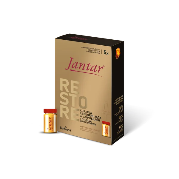 Jantar Haarampullen mit Bernsteinextrakt für geschädigtes und schwaches Haar, pflegt, stärkt und regeneriert die Haarstruktur