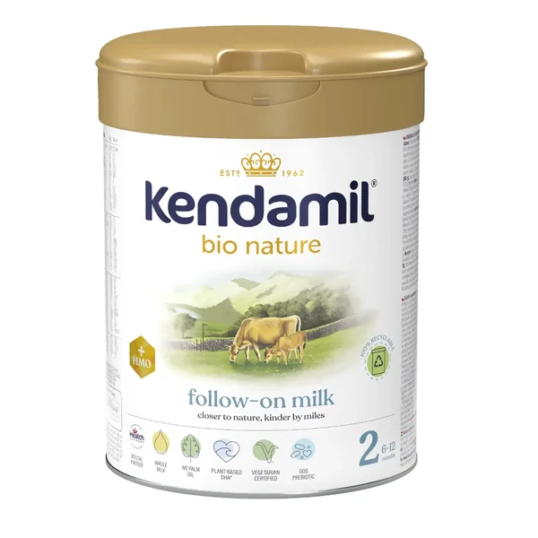 Kendamil BIO Nature 2 HMO+ Folgemilch für Babys von 6 bis 12 Monaten – Bio-Milchpulver mit HMO, GOS und pflanzlichem DHA