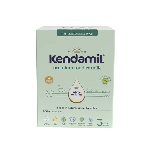 Kendamil Premium Box 3 Kleinkindermilch ab 12 Monaten, 600 g – mit HMO, GOS, FOS, ohne Palmöl – natürliche Vollmilchbasis