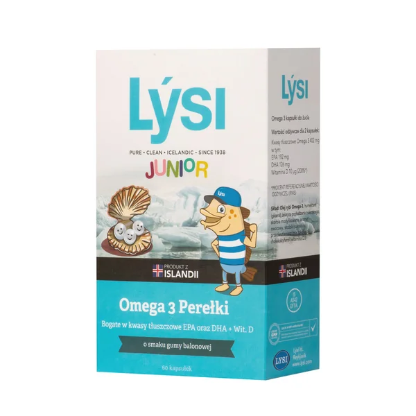 Lýsi Junior Omega-3 Perlen in der Flasche, eine Nahrungsergänzung für Kinder zur Unterstützung von Immunität und Gehirnfunktion