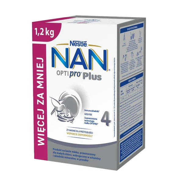 NAN OPTIPRO Plus 4 Milchpulver für Kinder ab 2 Jahren, reich an Vitaminen und Mineralstoffen, fördert die gesunde Entwicklung des Kindes