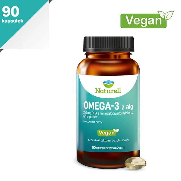 Naturell Omega-3 aus Algen – Vegane Kapseln für eine natürliche Quelle von DHA und EPA zur Unterstützung von Herz und Gehirn