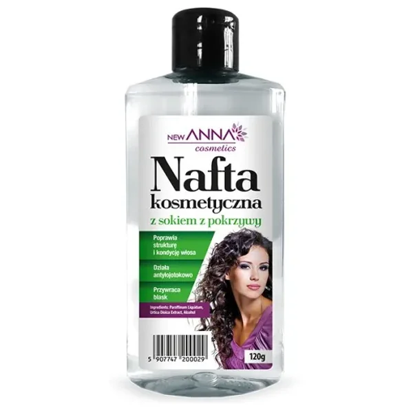 New Anna Cosmetics Kosmetische Nafta mit Brennnesselextrakt zur Haarpflege, verhindert das Nachfetten und unterstützt das gesunde Aussehen der Haare.
