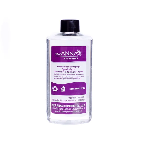 New Anna Cosmetics Nafta mit Rizinusöl in der 120 g Verpackung, ideal für glänzende und gesunde Haare.