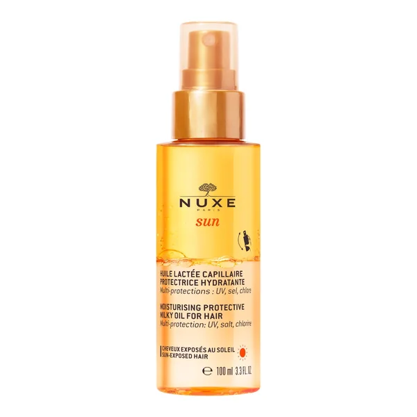 Nuxe Sun 2-Phasen Schutz-Haaröl in einer 100 ml Flasche für intensiven UV-Schutz und Pflege der Haare während des Sonnenbades