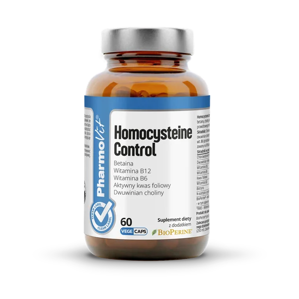 Pharmovit Homocysteine Control – vegane Kapseln mit Betain, B-Vitaminen und BioPerine zur Unterstützung des Homocystein-Stoffwechsels