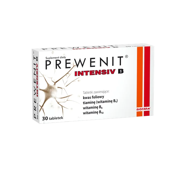 Prewenit Intensiv B Tabletten mit Folsäure, Vitamin B1, B6 und B12 zur Unterstützung des Nervensystems und der psychischen Gesundheit