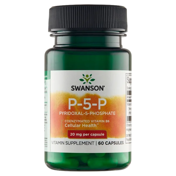 Swanson Vitamin B6 20 mg Kapseln – Nahrungsergänzung für Erwachsene, unterstützt den normalen Vitamin B6 Spiegel für ein gesundes Nervensystem