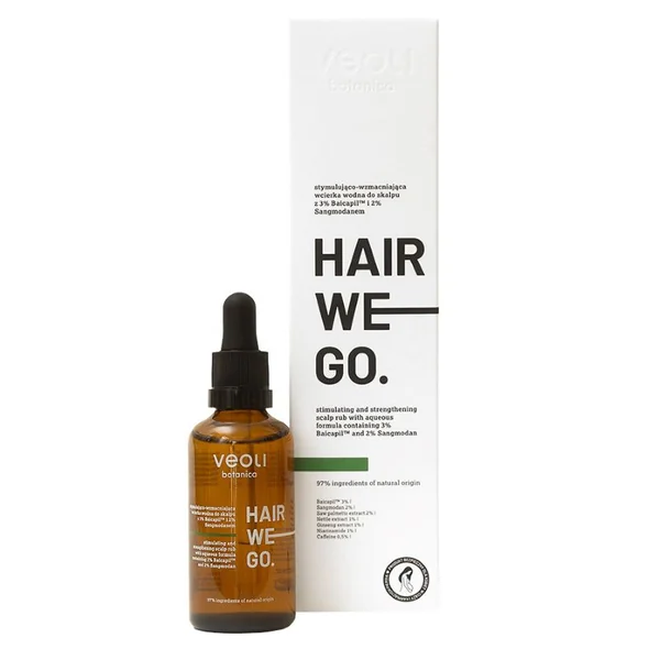 Veoli Botanica Hair We Go Haartonikum zur Förderung des Haarwuchses und Stärkung der Kopfhaut – 50 ml Flasche.