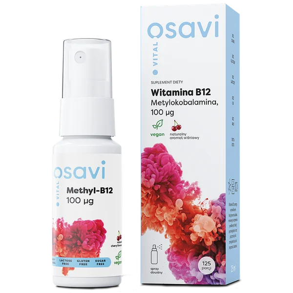 Vitamin B12 Methylcobalamin Spray in Kirscharoma, 100mcg, zur Unterstützung des Nervensystems, Reduzierung von Müdigkeit, 25ml Flasche