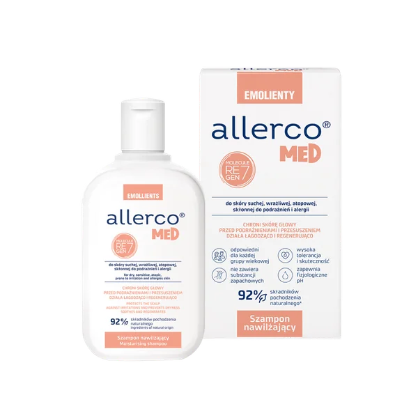 Allerco feuchtigkeitsspendendes Shampoo 200 ml für trockene und empfindliche Kopfhaut