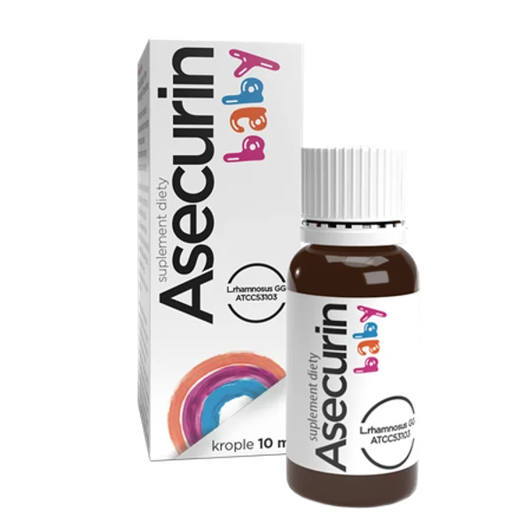 Asecurin Baby probiotische Tropfen mit Lactobacillus rhamnosus GG für Säuglinge und Kleinkinder, 10 ml Flasche.