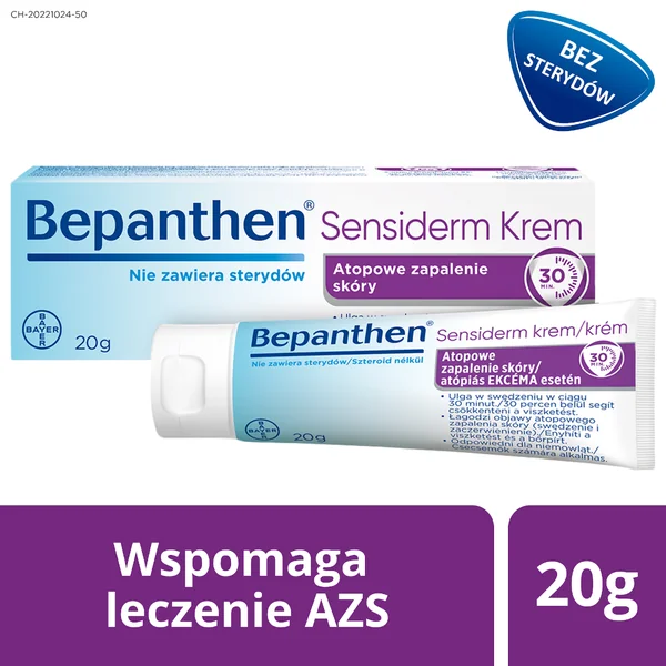Bepanthen Sensiderm Creme für trockene und juckende Haut, 20 g Tubenverpackung