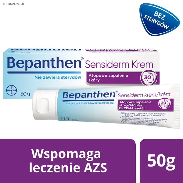 Bepanthen Sensiderm Creme für trockene und juckende Haut, 50 g Tubenverpackung